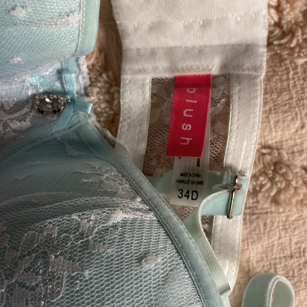 Baby Blue & White Lace Bra - Picture 7 of 8